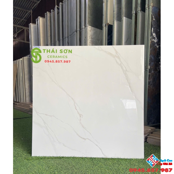 Gạch Xsmart catalan 80x80 lát nền màu trắng vân đá 