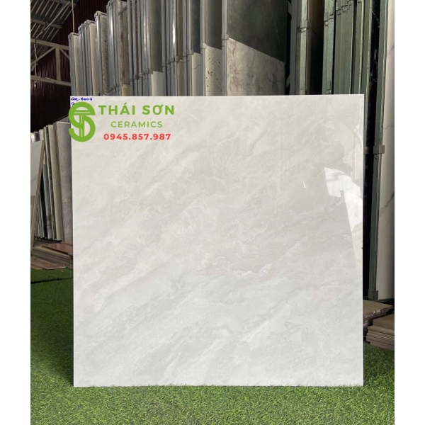 Gạch lát nền 80x80 cmc bóng kiếng màu xám nhạt vân đá 