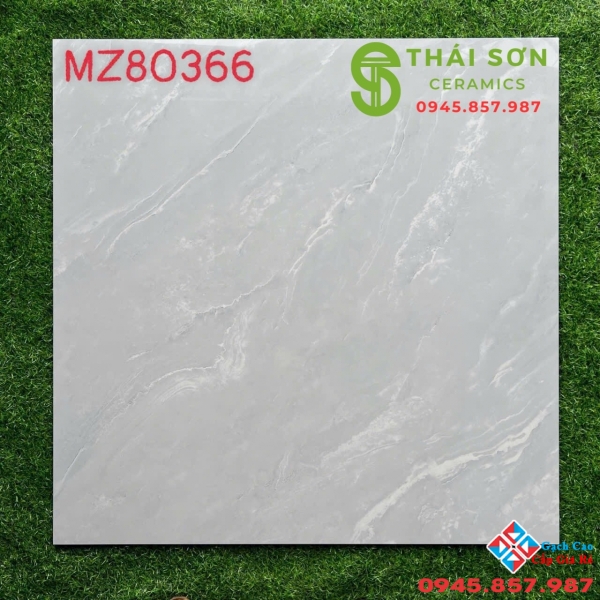 Gạch lát nền màu xám vân trắng 80x80 vicenza bóng kiếng 