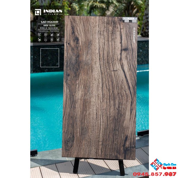 Gạch vân gỗ khổ lớn 60x120 lát sàn cho resort cao cấp