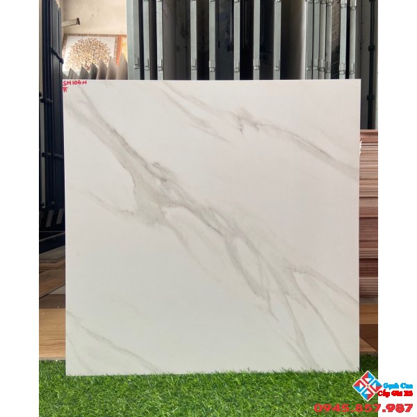 Gạch ấn độ 60x60 trắng mây mờ cao cấp