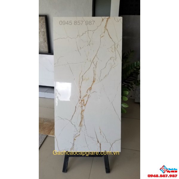 Gạch lát nền khổ lớn 60x120 khắc kim vàng cao cấp