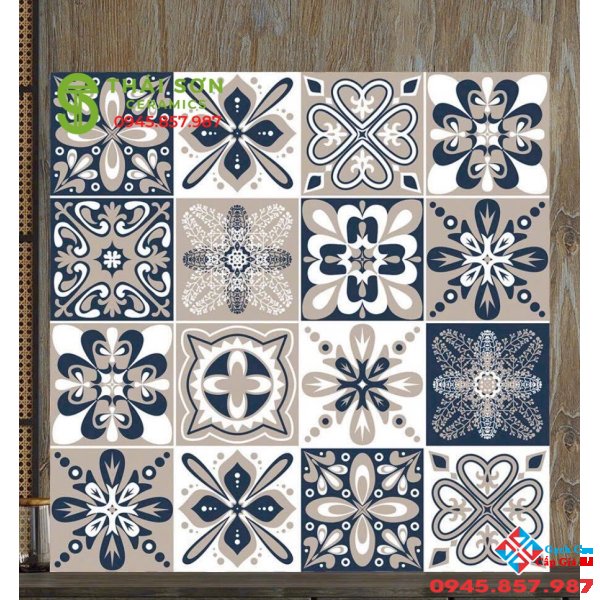 Gạch ốp tường bông hoa văn 60x60 matt hiệu ứng