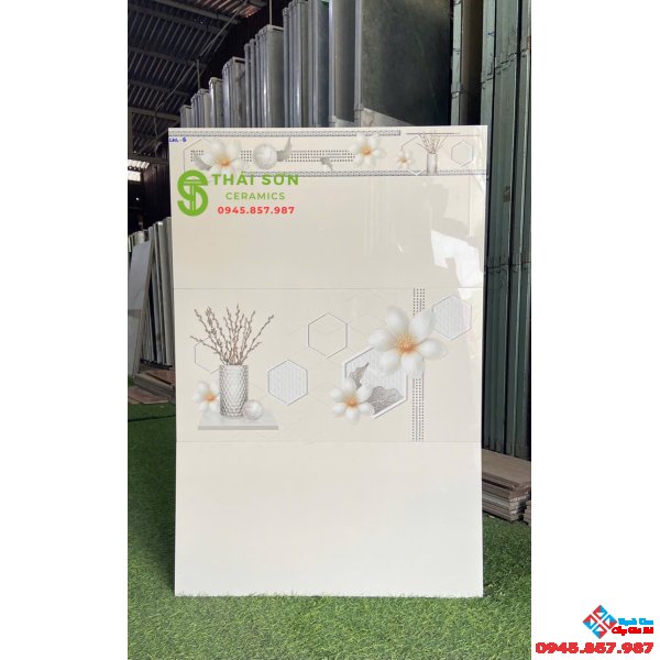 Gạch ốp tường cmc 30x60 bóng kiếng màu kem vàng giá rẻ