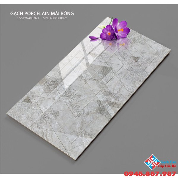 Gạch ốp tường bóng kiếng nhập khẩu 40x80