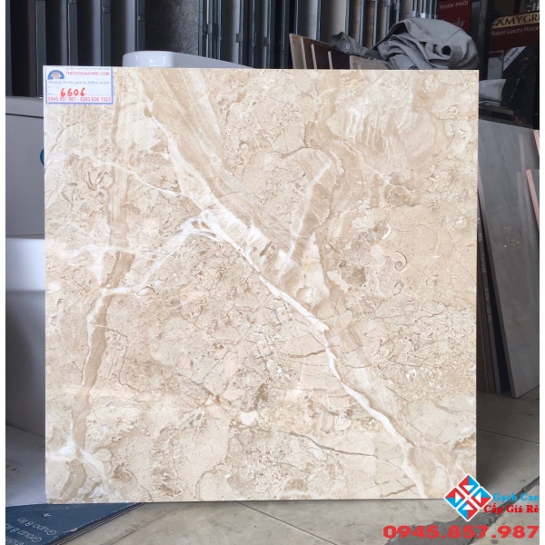 Gạch lát nền 60x60 bóng kiếng vân đá vàng