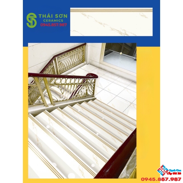 Gạch lót bậc cầu thang 47x120 đồng chất khắc kim cao cấp Tây Ninh