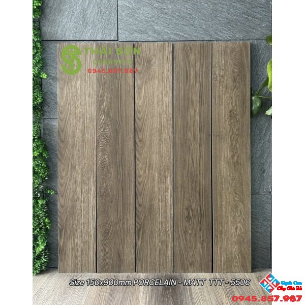 Gạch giả gỗ 15x90 ốp lát á mỹ màu nâu gỗ sồi tự nhiên