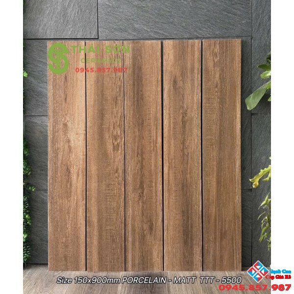 Gạch giả gỗ 15x90 ốp lát á mỹ tone nâu ấm ngả sang màu gỗ lim