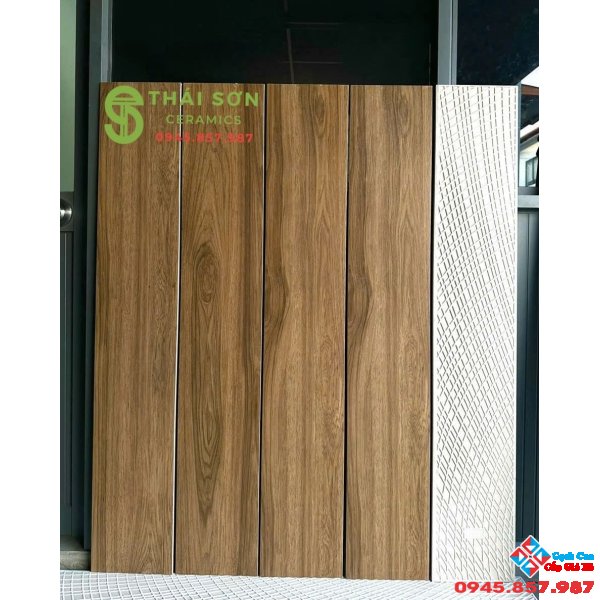 Gạch giả gỗ 20x120 trung quốc lát nền màu gỗ óc chó nhạt
