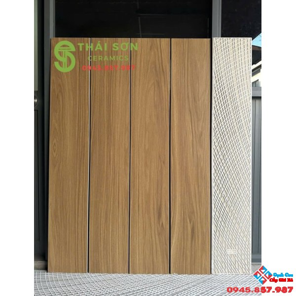 Gạch giả gỗ 20x120 trung quốc lát nền màu gỗ sồi vàng