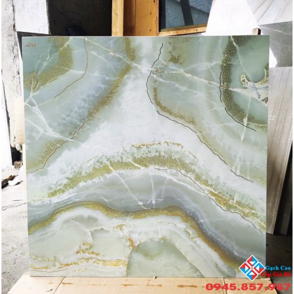 Gạch lát nền ánh kim 80x80 xanh cẩm thạch