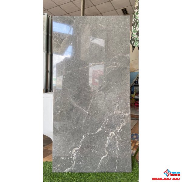 Gạch khổ lớn vân xám 60x120 bóng kiếng
