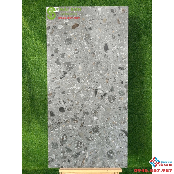 Gạch lát nền 60x120 ấn độ vân terrazzo bề mặt mờ