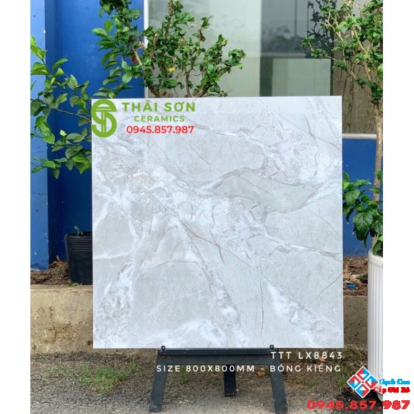 Gạch lát nền bóng kiếng 80x80 cmc vân đá xám cao cấp