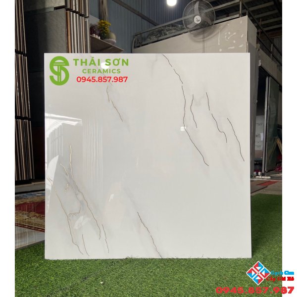 Gạch trung quốc 80x80 khắc kim vân trắng đá đồng chất