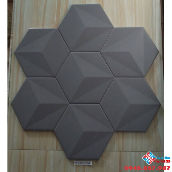 Gạch lục giác xám mờ ốp tường