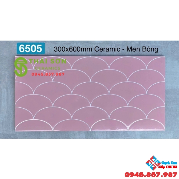 Gạch vảy cá màu hồng 30x60 ốp tường trang trí trung quốc 