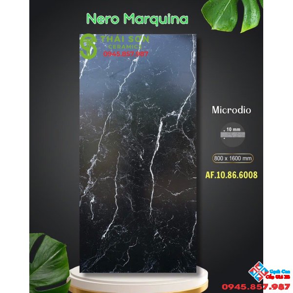 Gạch lát nền 80x160 apodio đen vân trắng mờ