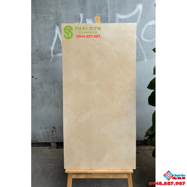 Gạch lát nền hiệu ứng caving 60x120 ấn độ kem vân vàng