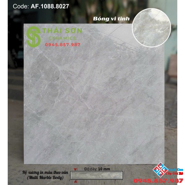 Gạch lát nền 80x80 apodio đồng chất bóng vi tinh vân xám 8027