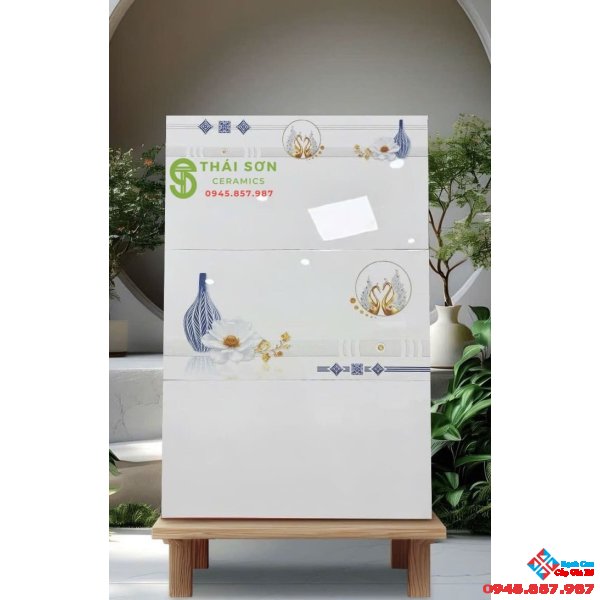 Gạch ốp tường 30x60 hà thanh bóng kiếng trắng trơn ko vân 