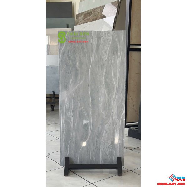 Gạch ốp tường 40x80 men bóng trung quốc màu xám xanh nhạt