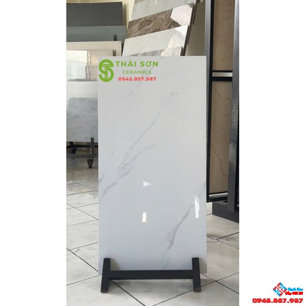Gạch ốp tường 40x80 trung quốc màu trắng vân xám khói