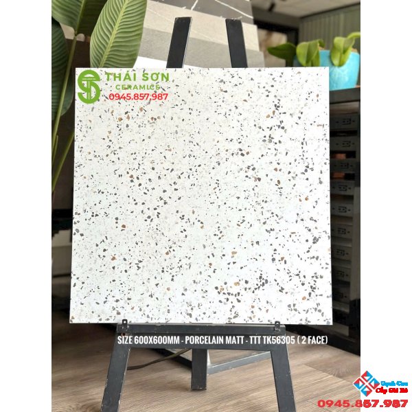 Gạch lát nền terrazzo 60x60 đá mờ cao cấp