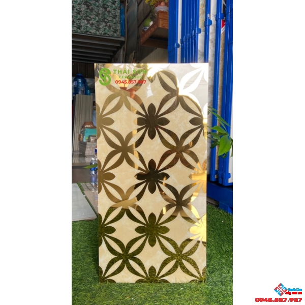 Mẫu gạch trang trí điểm nhũ vàng 30x60 cao cấp Q8