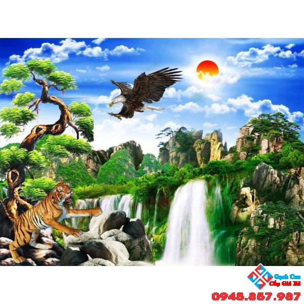 Gạch tranh thiên nhiên núi rừng đẹp