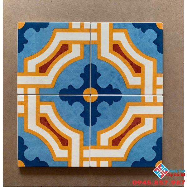 Gạch bông cổ 20x20 lát nền phòng khách đẹp hiện đại