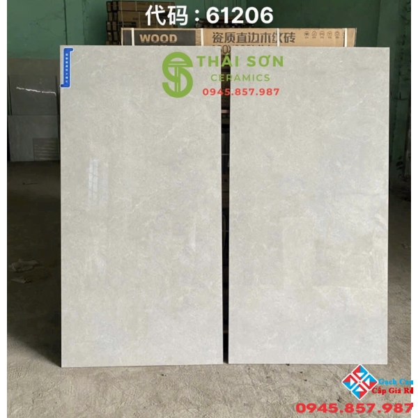 Gạch trung quốc 60x120 đá đồng chất màu xám bóng kiếng
