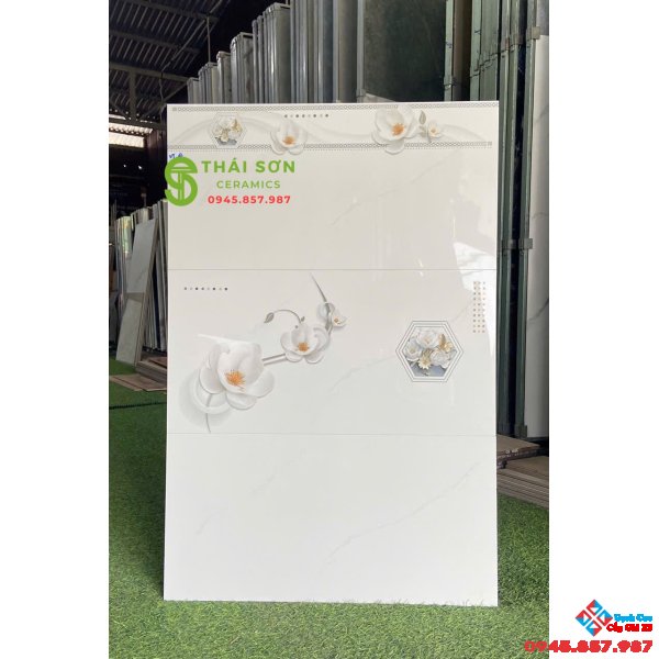 Gạch vitto bóng kiếng 30x60 ốp tường trắng vân mây