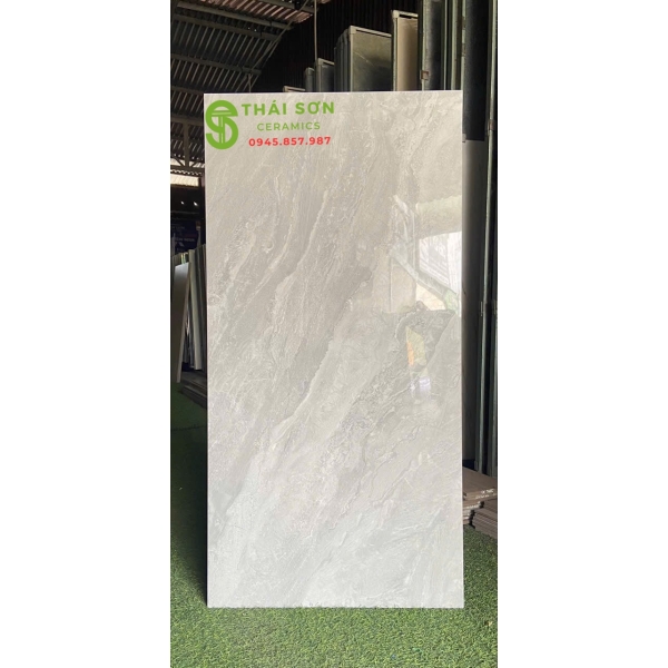 Gạch vito lát nền 60x120 xám vân đá siêu bóng
