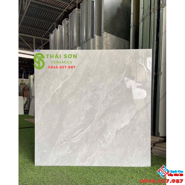 Gạch 80x80 vitto lát nền nhà phố bóng kiếng màu xám đá
