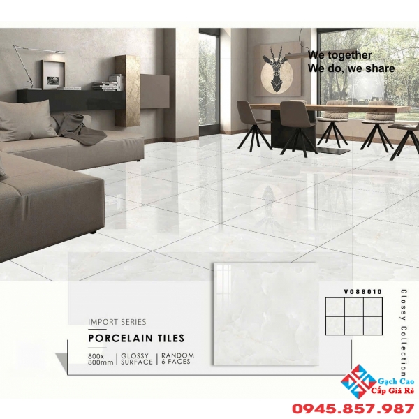 Gạch lát nền 80x80 siêu bóng vân đá nhập khẩu đẹp