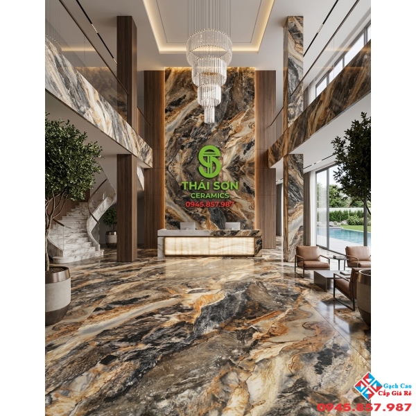 Gạch kamado 80x80 lát nền bóng kiếng vân đá cẩm thạch